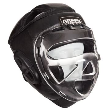 xDenne hjelm er fremstillet i ægte ko-læder, og er foran næsten fuld beskyttet med plexi glas.